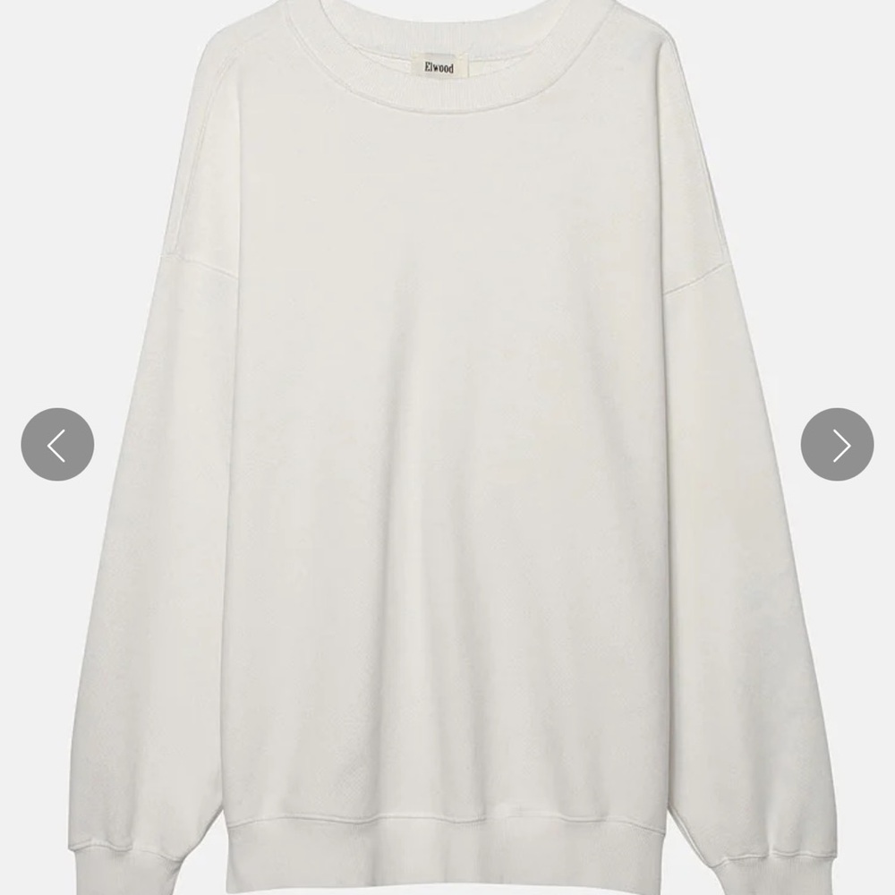 Elwood Clothing Oversized Core Crewneck. Vintage White. Size Small